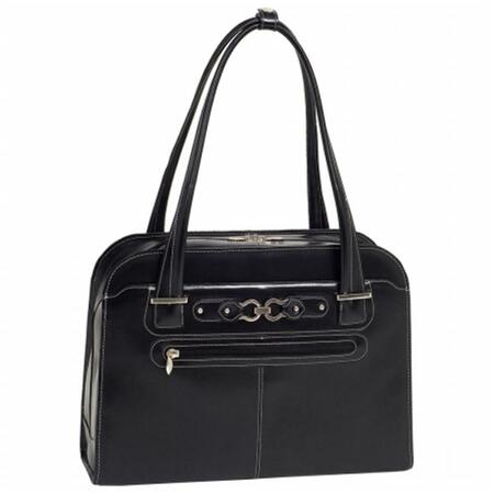 MCKLEINUSA Oak Grove - Black Leather Fly-Through Checkpoint-Friendly Ladies Briefcase 96635